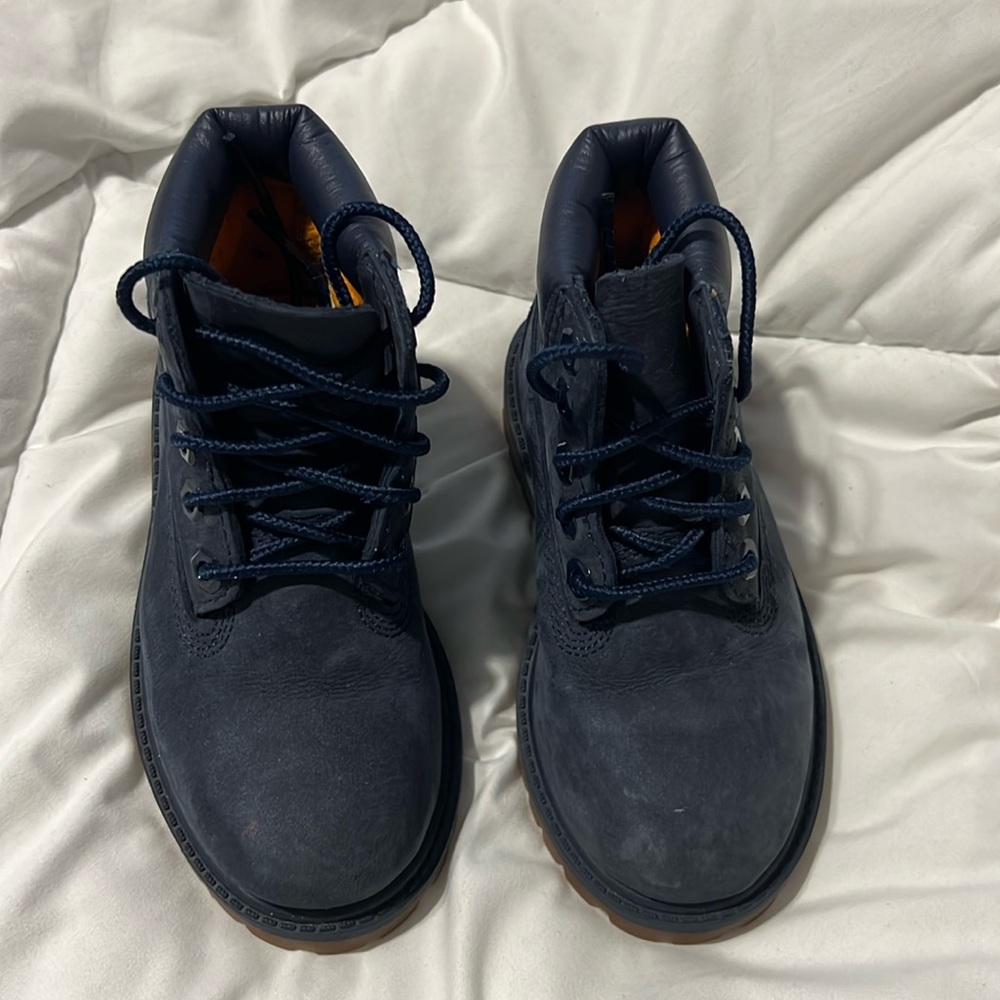 Timberland kids dark blue nubuck premium lace up waterproof boot size 1.